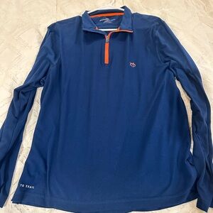 Blue Long Sleeve Quarter-Zip Pullover southern tide